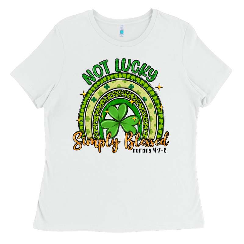 Not Lucky Simply Blessed Rainbow Ladies Tee by Artiststas | Teevron