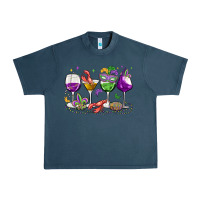 Midnight Navy mardi gras wine glasses Urban Heavy Tee - MaliasSmallBusiness
