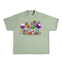 Oil Green mardi gras wine glasses Urban Heavy Tee - MaliasSmallBusiness