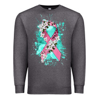 Charcoal Heather cancer ribbon Premium Sweatshirt - CowGirlArtShop