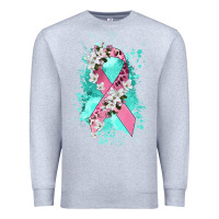 Heather Grey cancer ribbon Premium Sweatshirt - CowGirlArtShop