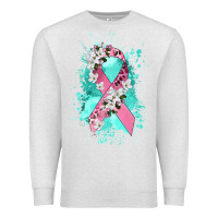 Oatmeal Heather cancer ribbon Premium Sweatshirt - CowGirlArtShop