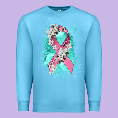 Cancer Ribbon Premium Sweatshirt Designed By Cowgirlartshop