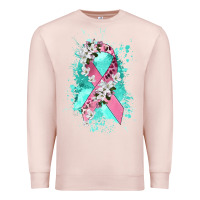 Pale Pink cancer ribbon Premium Sweatshirt - CowGirlArtShop
