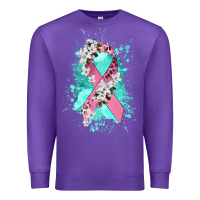 Purple cancer ribbon Premium Sweatshirt - CowGirlArtShop