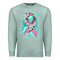 Seafoam cancer ribbon Premium Sweatshirt - CowGirlArtShop
