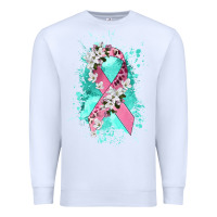 White cancer ribbon Premium Sweatshirt - CowGirlArtShop