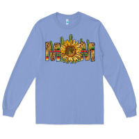 Colony Blue Western Mom With Sunflower Long Sleeve Tee - BundleAndBundleShop