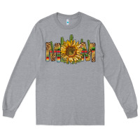 Heather Grey Western Mom With Sunflower Long Sleeve Tee - BundleAndBundleShop