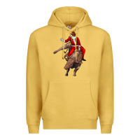 Antique Gold santa riding a bull Premium Hoodie - CowGirlArtShop