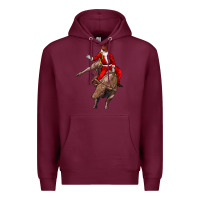 Burgundy santa riding a bull Premium Hoodie - CowGirlArtShop