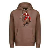 Chestnut santa riding a bull Premium Hoodie - CowGirlArtShop