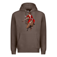 Coffee santa riding a bull Premium Hoodie - CowGirlArtShop