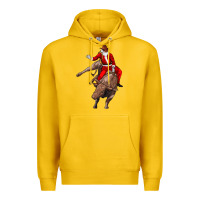 Lemon santa riding a bull Premium Hoodie - CowGirlArtShop