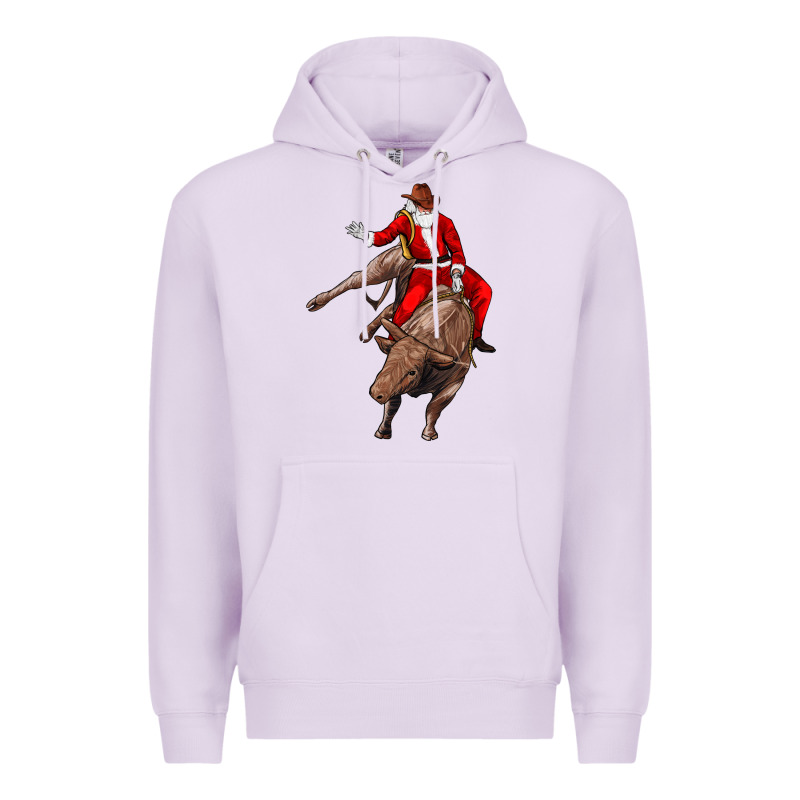 Santa Riding A Bull Premium Hoodie by CowGirlArtShop | Teevron