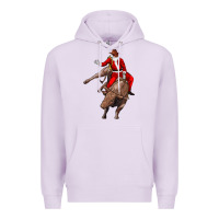 Lilac santa riding a bull Premium Hoodie - CowGirlArtShop