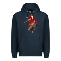 Navy santa riding a bull Premium Hoodie - CowGirlArtShop