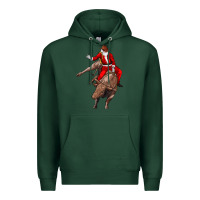 Sports Green santa riding a bull Premium Hoodie - CowGirlArtShop