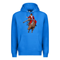 True Royal santa riding a bull Premium Hoodie - CowGirlArtShop