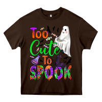 Chocolate Brown too cute to spook Heavy Core Tee - BundleAndBundleShop