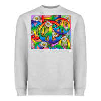 Heather Grey Pride LGBTQ+ Peace Tumbler Heavyweight Sweatshirt - BundleAndBundleShop