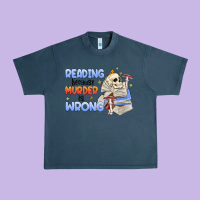 Reading Because Murder Is Wrong Urban Heavy Tee Designed By Maliassmallbusiness