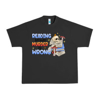 Pigment Black reading because murder is wrong Urban Heavy Tee - MaliasSmallBusiness