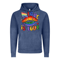 Vintage Denim love is love lips Vintage Hoodie - MaliasSmallBusiness