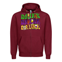 Burgundy Drink drank drunk Zipper Hoodie - NancyCooperArtShop