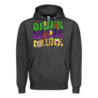 Charcoal Heather Drink drank drunk Zipper Hoodie - NancyCooperArtShop