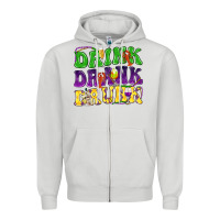 Dove Grey Drink drank drunk Zipper Hoodie - NancyCooperArtShop