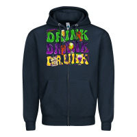 Navy Drink drank drunk Zipper Hoodie - NancyCooperArtShop
