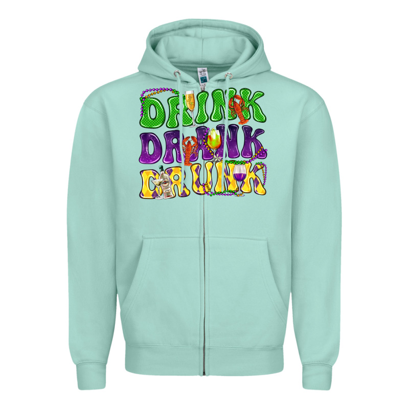 Drink Drank Drunk Zipper Hoodie by NancyCooperArtShop | Teevron