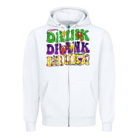 White Drink drank drunk Zipper Hoodie - NancyCooperArtShop