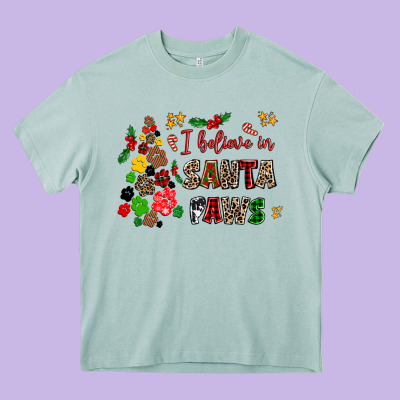 I Believe In Santa Paws Heavy Core Tee Designed By Adodesignshop