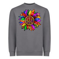 Storm Pride LGBTQ+ Sunflower With Peace Heavyweight Sweatshirt - BundleAndBundleShop