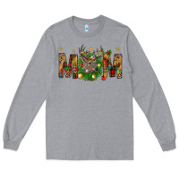 Heather Grey Western Mom With Reindeer Long Sleeve Tee - BundleAndBundleShop