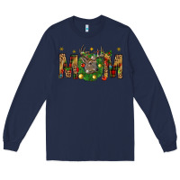 Navy Western Mom With Reindeer Long Sleeve Tee - BundleAndBundleShop