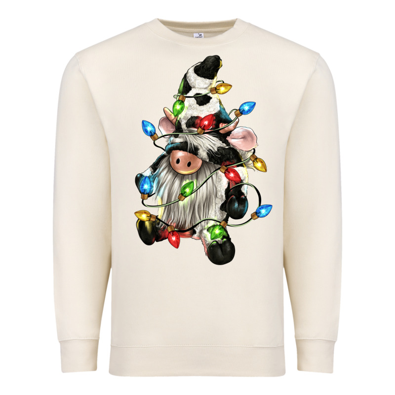 Christmas Cow Gnome Premium Sweatshirt by CowGirlArtShop | Teevron