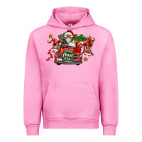 Fuchsia Pink merry christmas truck gnomies Urban Hoodie - FaDigitalArtStudio