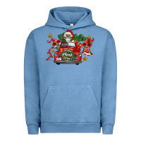Pigment Pebble Blue merry christmas truck gnomies Urban Hoodie - FaDigitalArtStudio