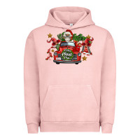 Pigment Salmon merry christmas truck gnomies Urban Hoodie - FaDigitalArtStudio