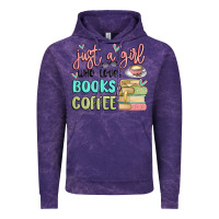 Cloud Purple just a girl who loves books and coffee Vintage Hoodie - MaliasSmallBusiness