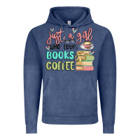 Vintage Denim just a girl who loves books and coffee Vintage Hoodie - MaliasSmallBusiness