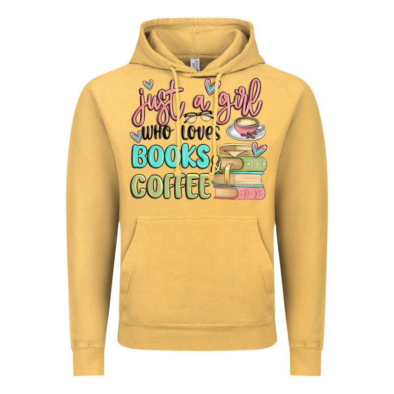 Just A Girl Who Loves Books And Coffee Vintage Hoodie by MaliasSmallBusiness | Teevron