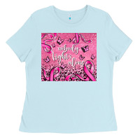 Baby Blue nobody fights alone Ladies Tee - AdoDesignShop