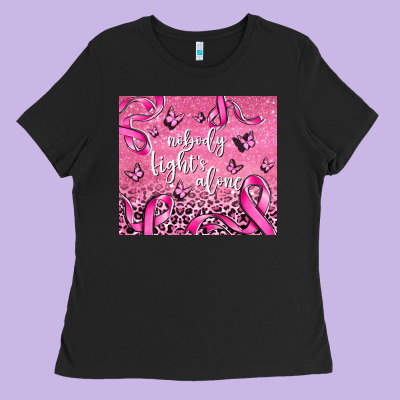 Nobody Fights Alone Ladies Tee Designed By Adodesignshop