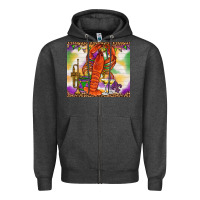 Charcoal Heather Mardi Gras crawfish Zipper Hoodie - NancyCooperArtShop
