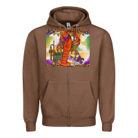 Chestnut Mardi Gras crawfish Zipper Hoodie - NancyCooperArtShop