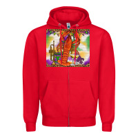 Red Mardi Gras crawfish Zipper Hoodie - NancyCooperArtShop